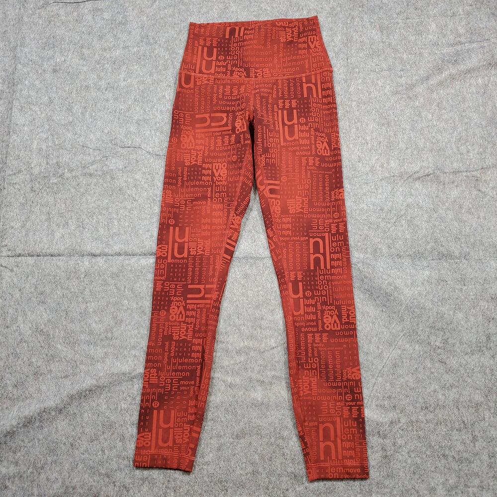 Lululemon Leggings Womens 4 Wunder Train Contour Fit High Rise Ombre Red 25"